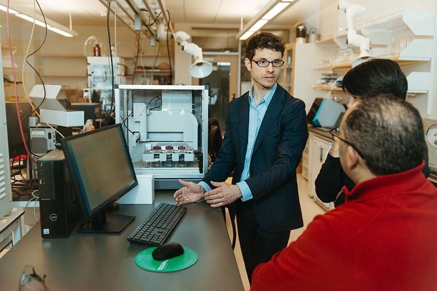 UMass Boston researchers utilize high tech equipment.